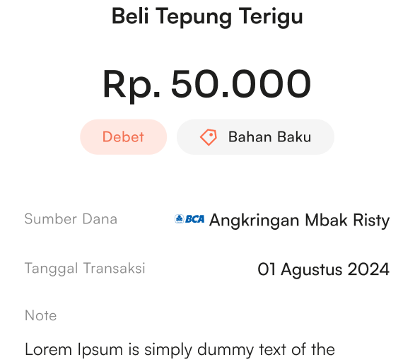 Tampilan dokumentasi pembelian HPP