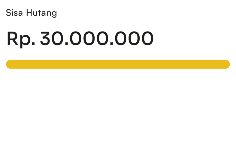 Tampilan hutang langsung terlihat